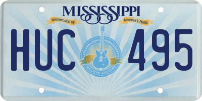 MS license plate HUC495