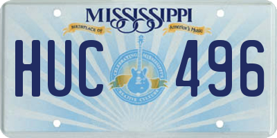 MS license plate HUC496