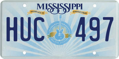 MS license plate HUC497