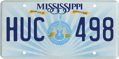 MS license plate HUC498