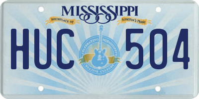 MS license plate HUC504