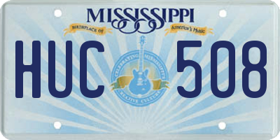 MS license plate HUC508
