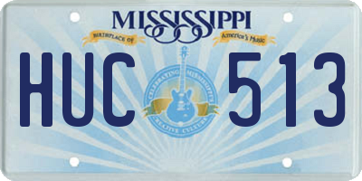 MS license plate HUC513