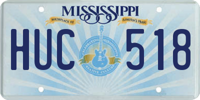 MS license plate HUC518