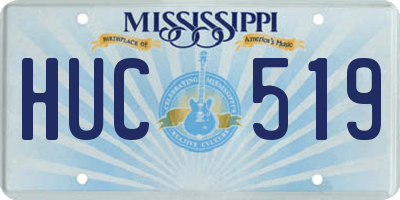 MS license plate HUC519