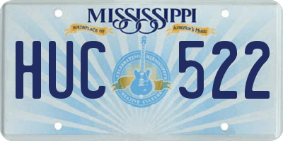 MS license plate HUC522
