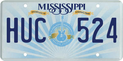 MS license plate HUC524