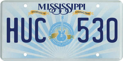 MS license plate HUC530