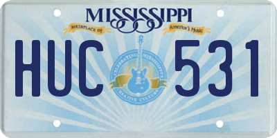 MS license plate HUC531