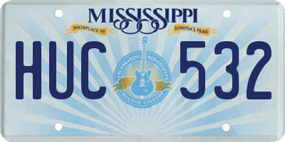 MS license plate HUC532