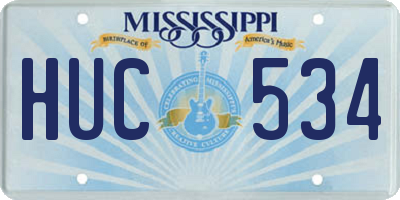MS license plate HUC534