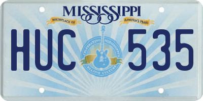 MS license plate HUC535