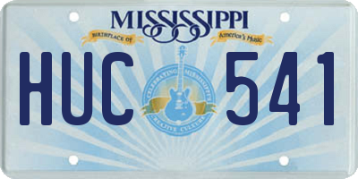 MS license plate HUC541