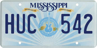 MS license plate HUC542