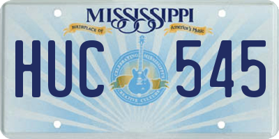 MS license plate HUC545