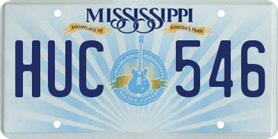 MS license plate HUC546