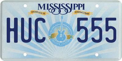 MS license plate HUC555