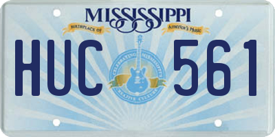 MS license plate HUC561