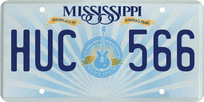 MS license plate HUC566