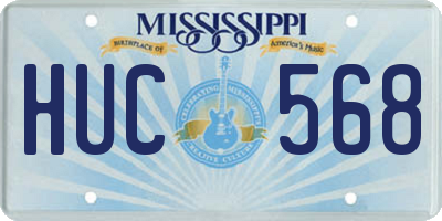 MS license plate HUC568