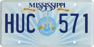 MS license plate HUC571