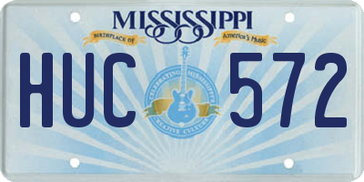 MS license plate HUC572