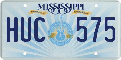 MS license plate HUC575