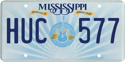 MS license plate HUC577