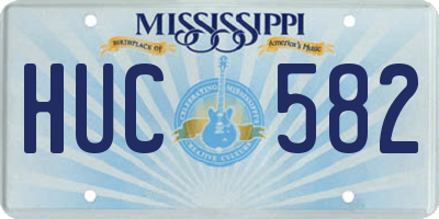 MS license plate HUC582