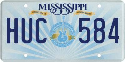 MS license plate HUC584