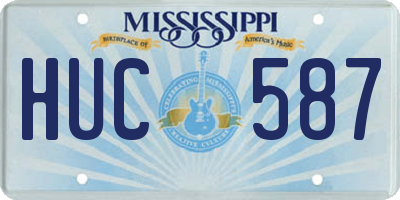 MS license plate HUC587