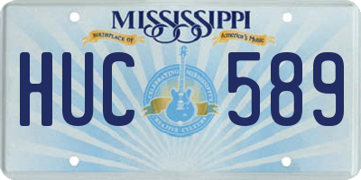 MS license plate HUC589