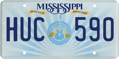 MS license plate HUC590
