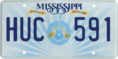 MS license plate HUC591