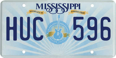 MS license plate HUC596