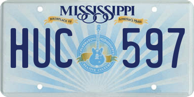 MS license plate HUC597