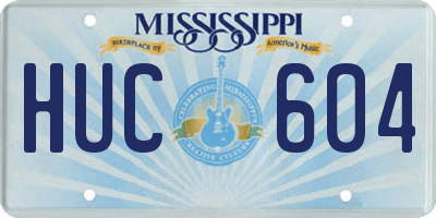 MS license plate HUC604