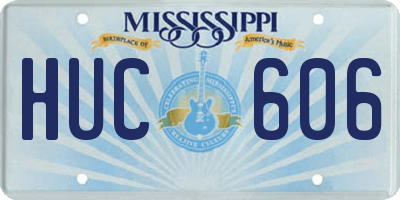 MS license plate HUC606