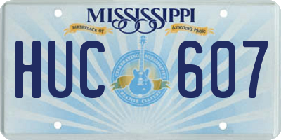 MS license plate HUC607