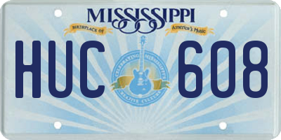 MS license plate HUC608