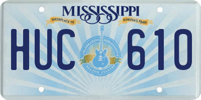 MS license plate HUC610