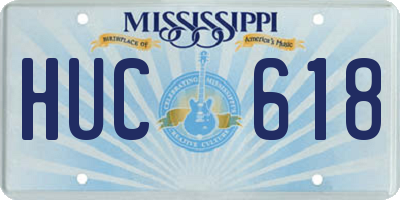 MS license plate HUC618