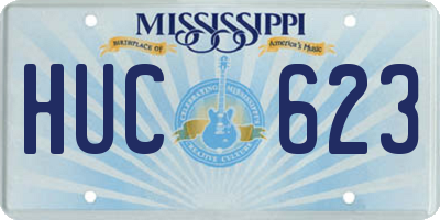 MS license plate HUC623
