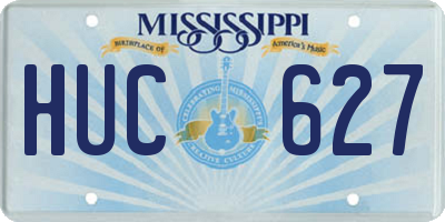 MS license plate HUC627