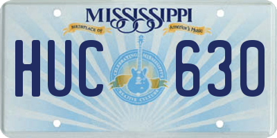 MS license plate HUC630