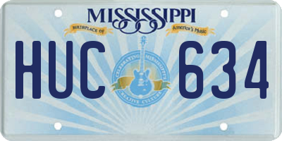 MS license plate HUC634
