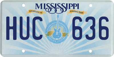 MS license plate HUC636