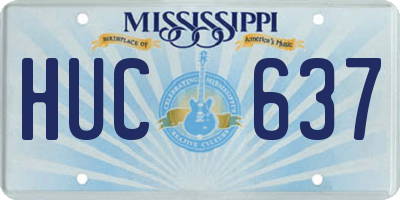 MS license plate HUC637