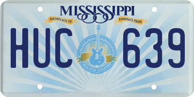 MS license plate HUC639