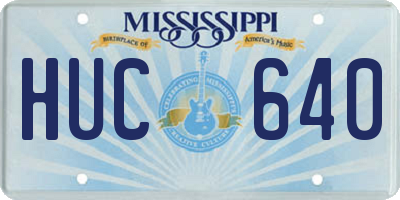 MS license plate HUC640